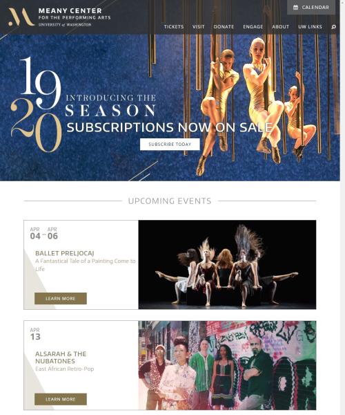Meany Center homepage