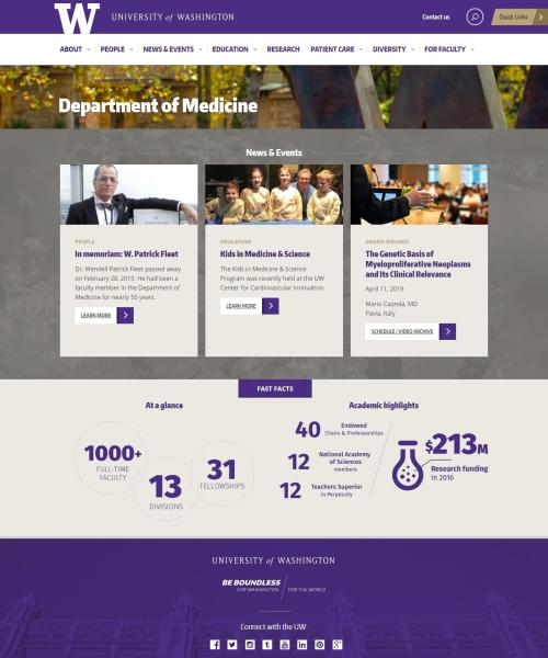 Department of Medicine homepage